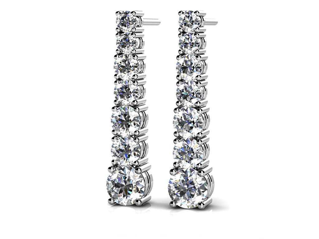 Diamond Cascade Drop Earrings Diamond with 0.78 ct.(finished)
